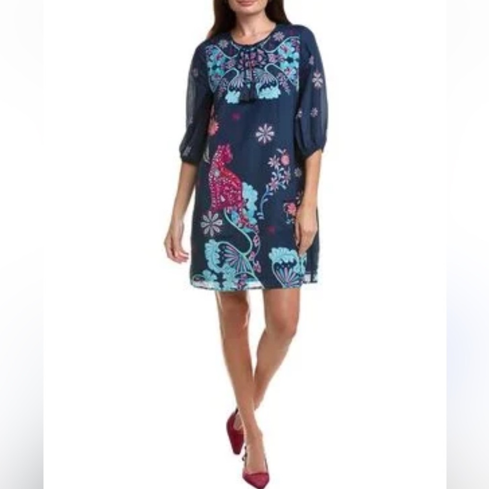 New Johnny Was Jade Dress with Floral Accents size XL silk - Picture 7 of 15